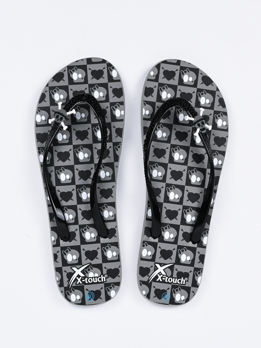 Women DK-Grey & Black Comfort Flip Flop