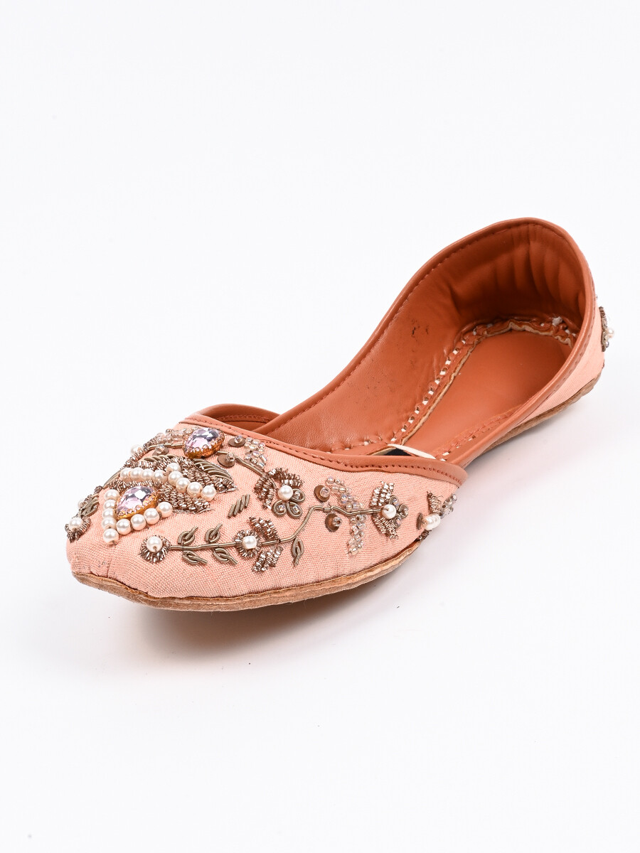 Women Fawn Leather Hand Made Milli Shoes Khussa