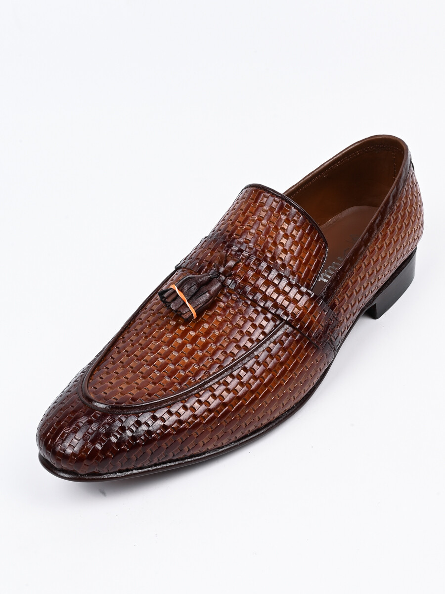 Men Brown Tasseled Formal Shoes