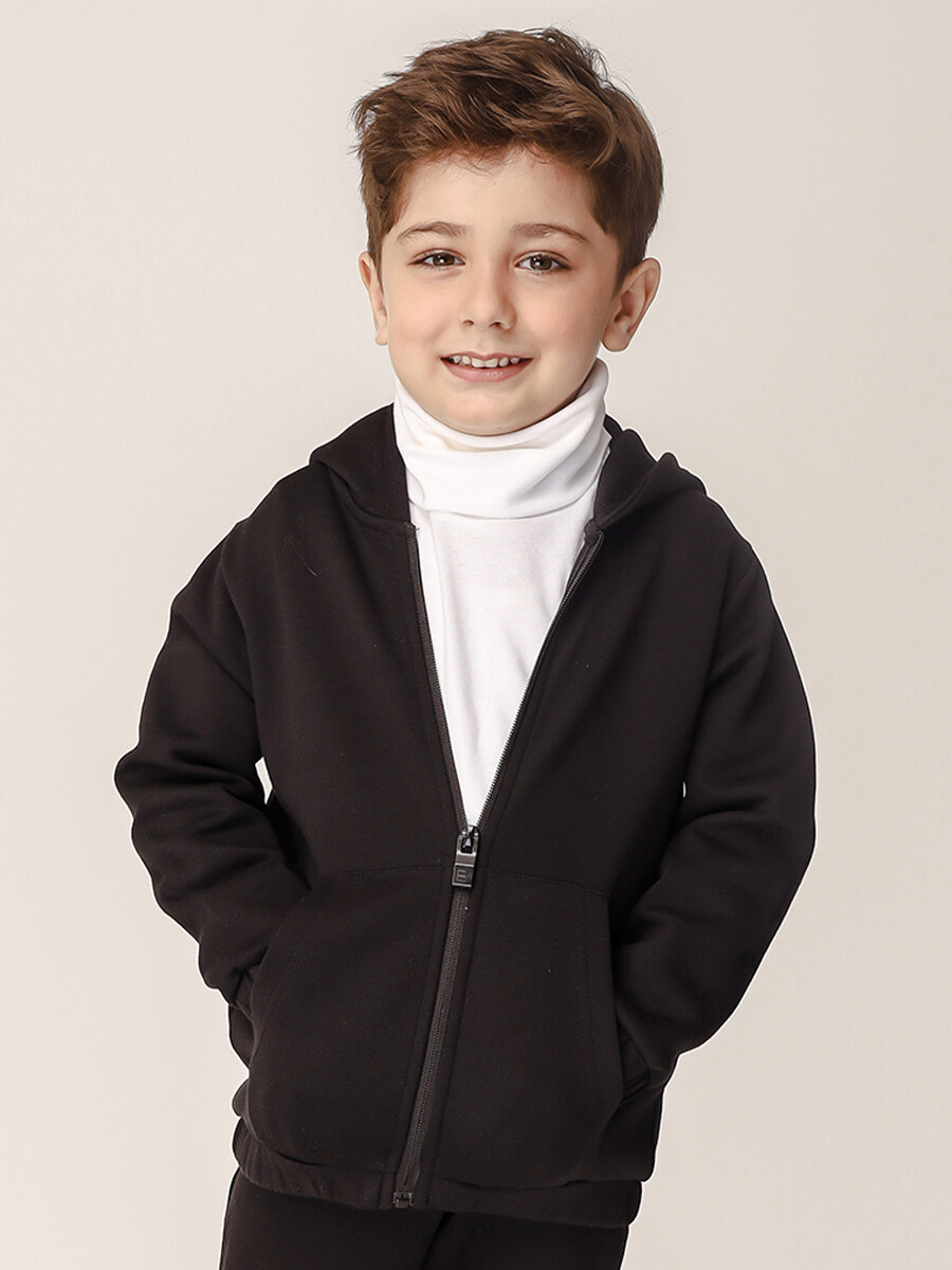 Little Boys' Black Double Knit Spacer Jacket