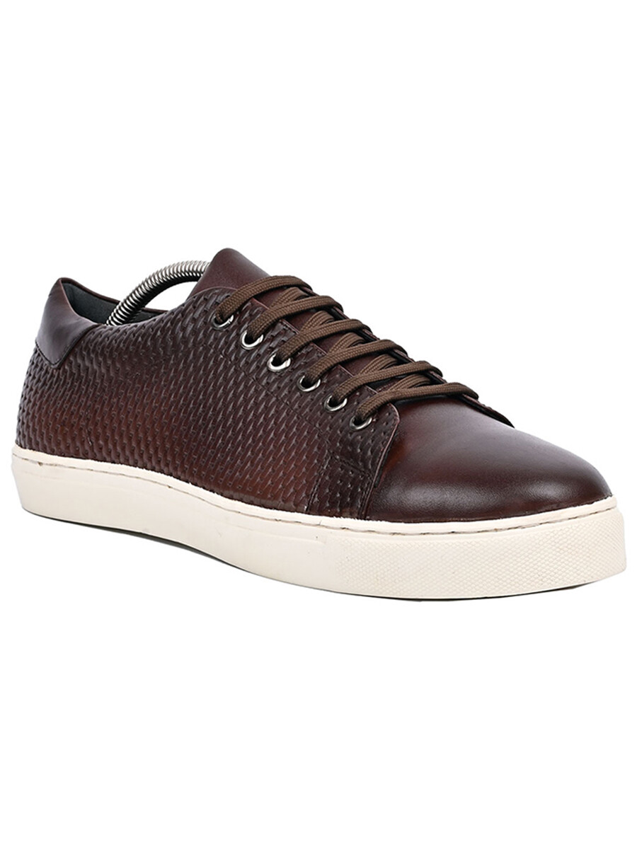 Buy MONOBOSS Men Luxury Pattern Brunette Sneaker 04-Brown - Lalaland.pk