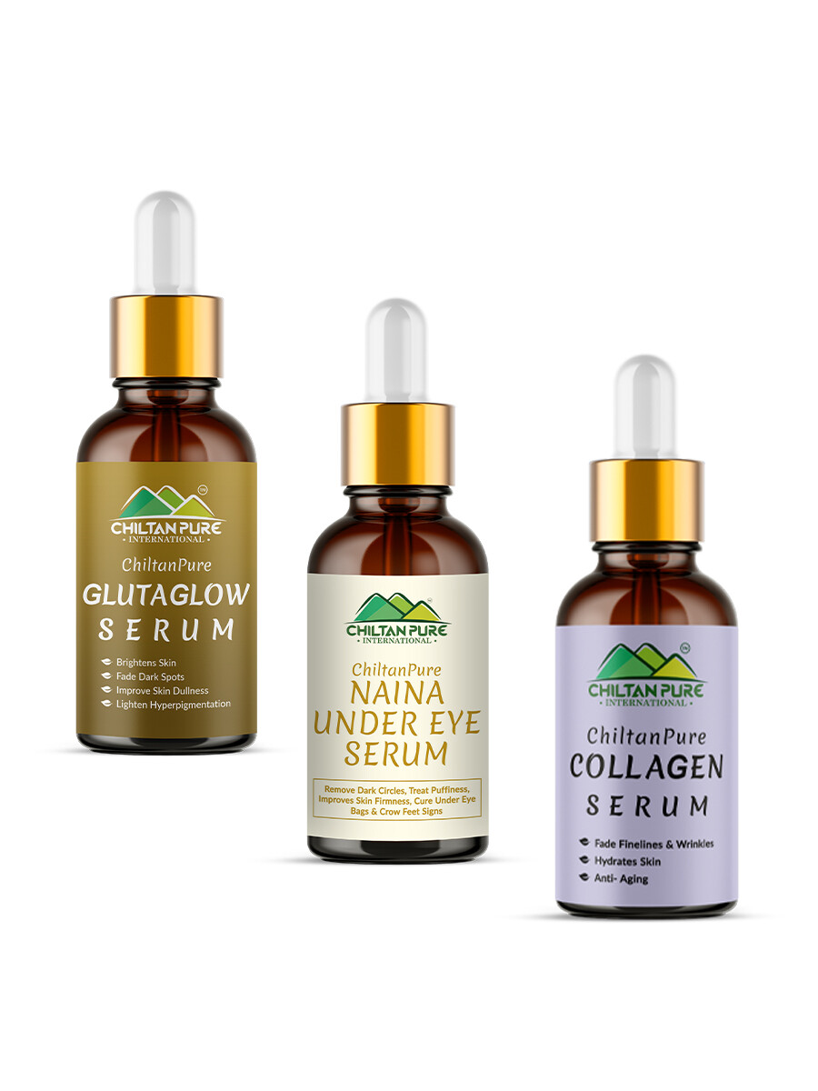 Pack of 3 -Collagen Serum - Under Eye Serum - Gluta glow  Serum