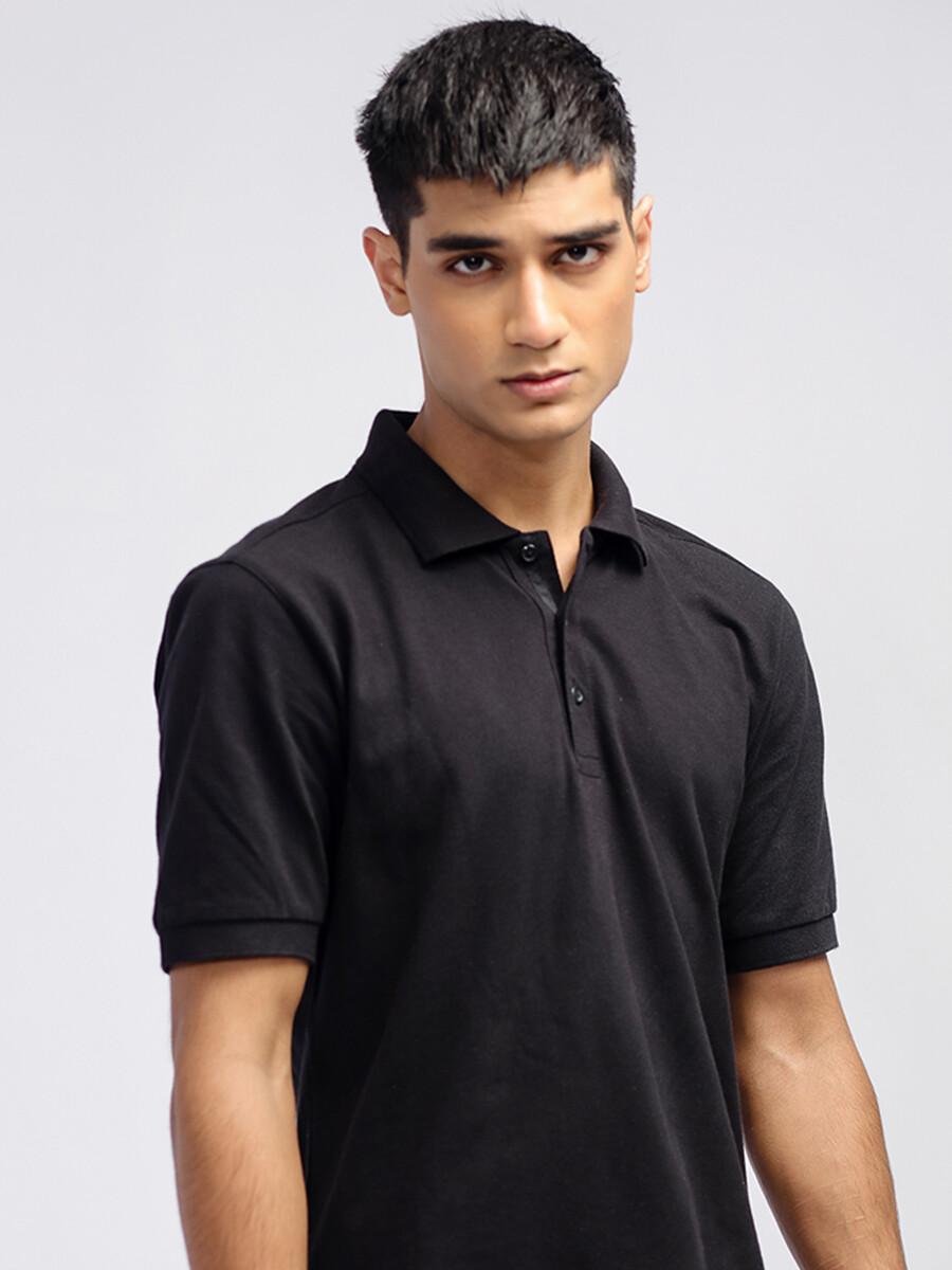 Men's Black Basic Polo Shirt