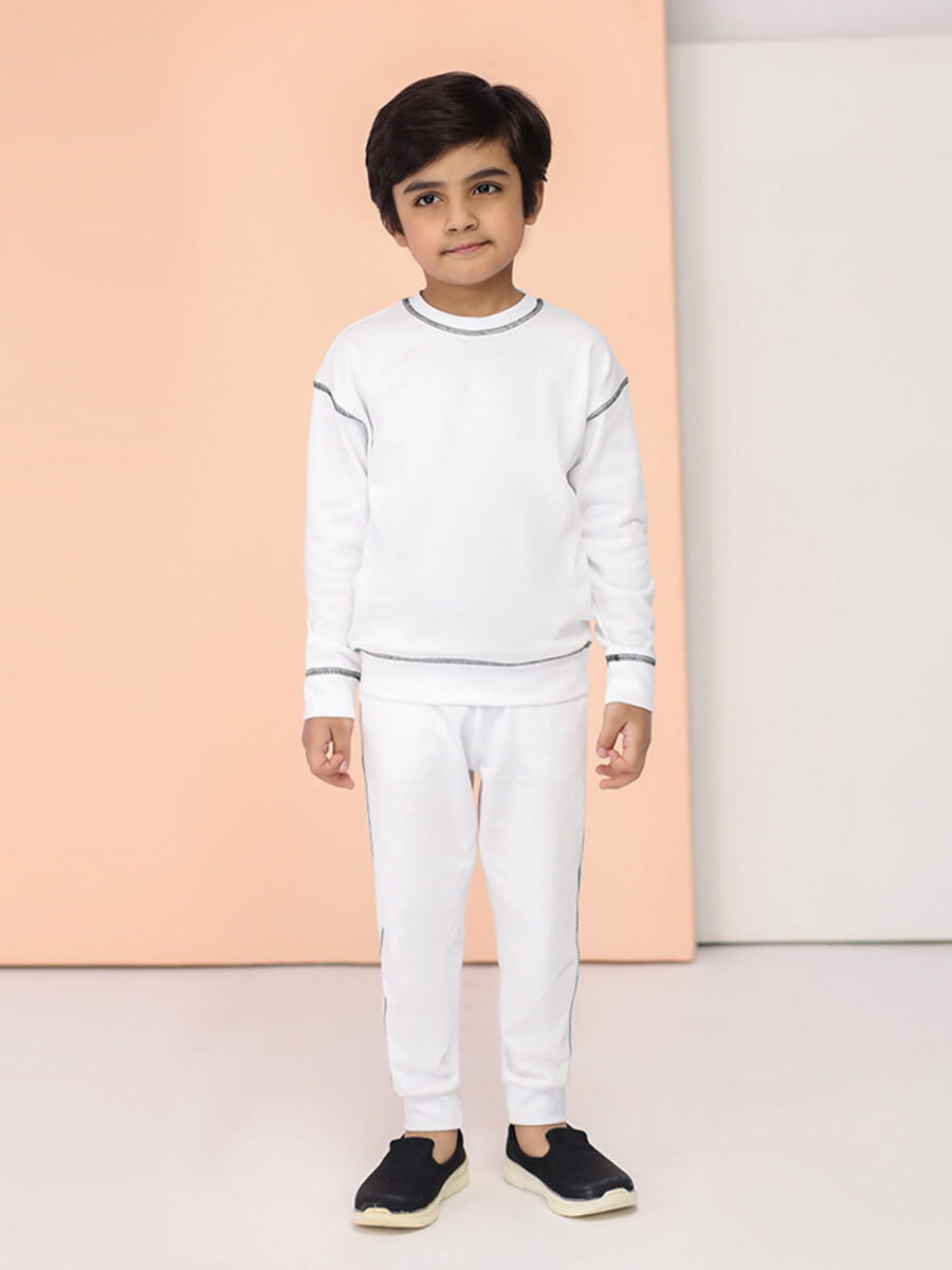 Boys' White Loungewear Set