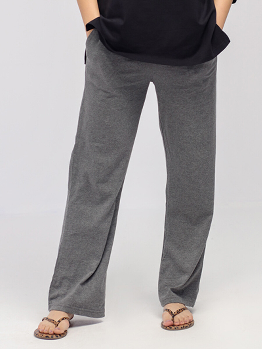 Women's Charcoal Heather Basic Relaxed Fit Pants