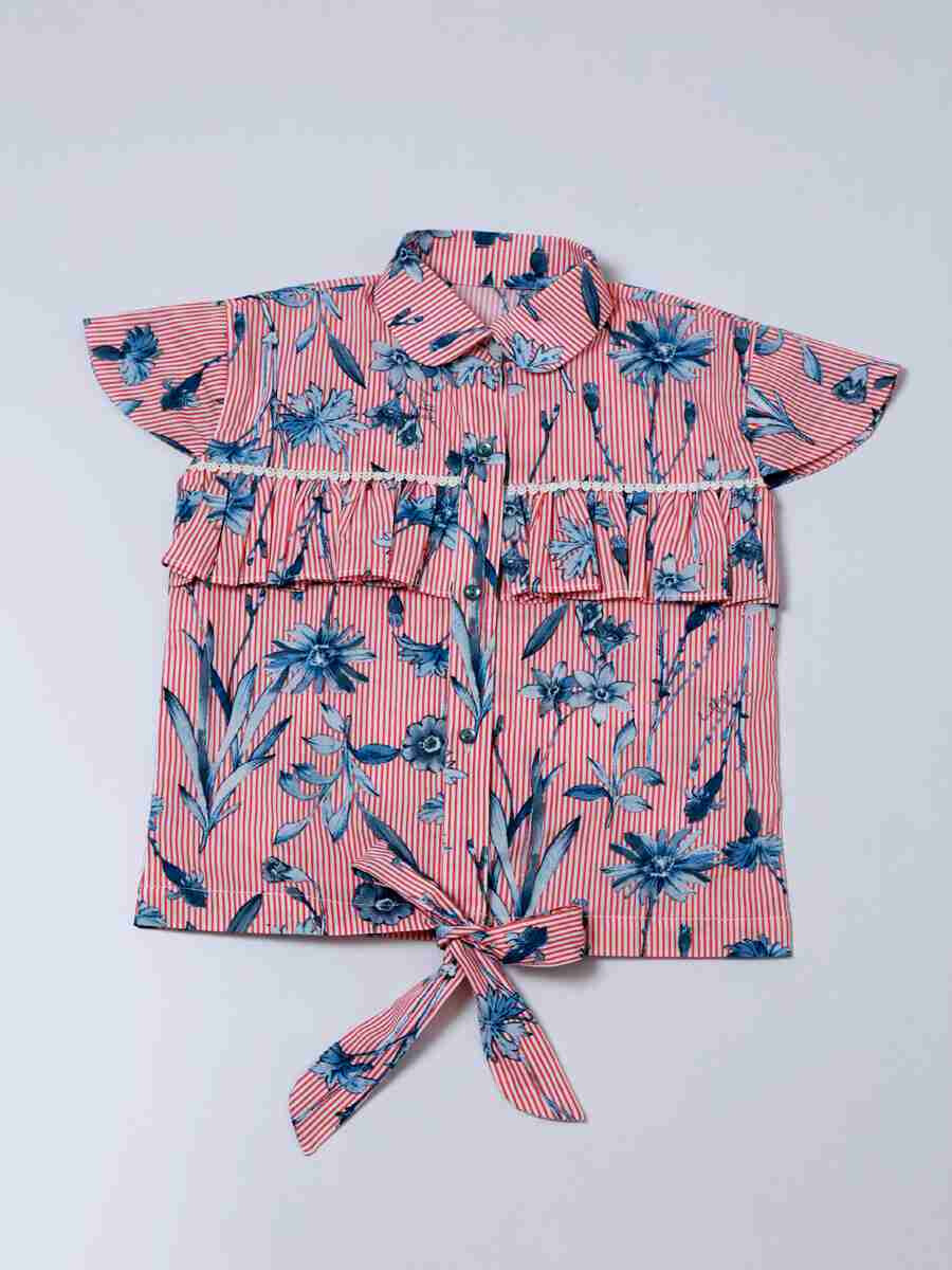 Julia Pink knotted Summer Top For Girls