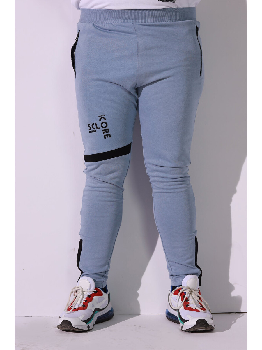 Terry Cameo Blue Jogger Pants (Plus Size)