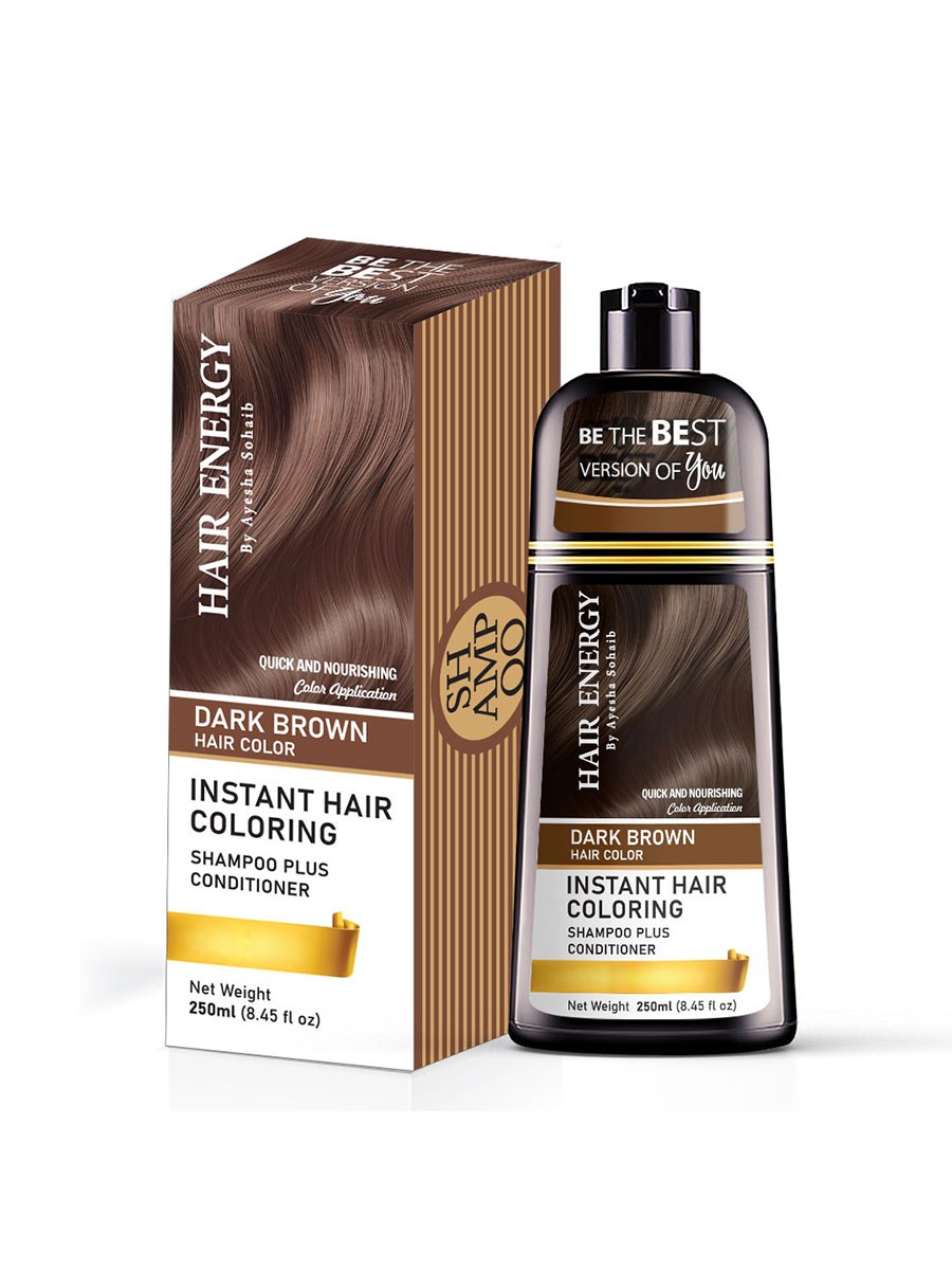 Instant Hair Coloring Shampoo + Conditioner (Brown)