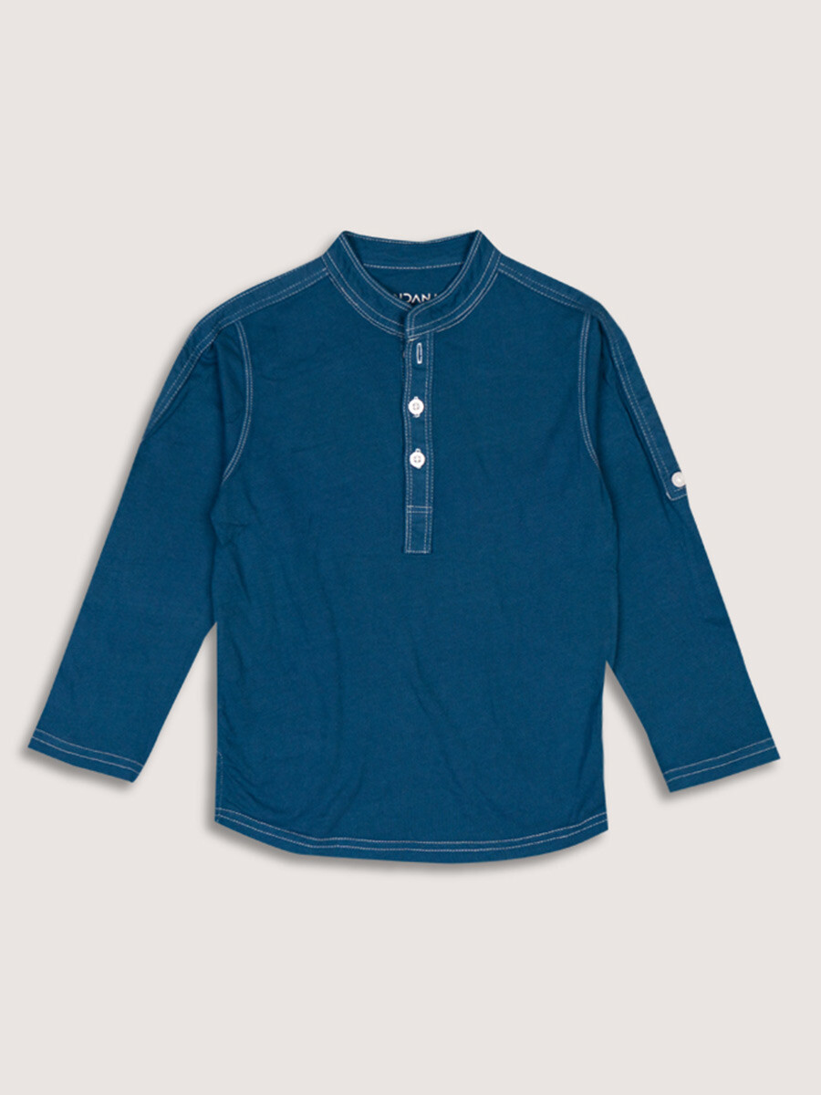 Girls' Blue Stone Wash Tunic Shirt