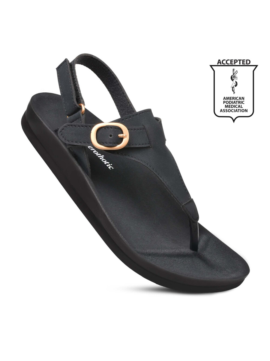 Ridge Black Ankle Strap Sandals