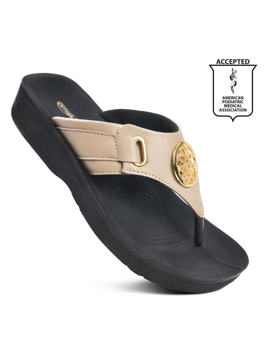 Beige Hazel Women Thong Sandals