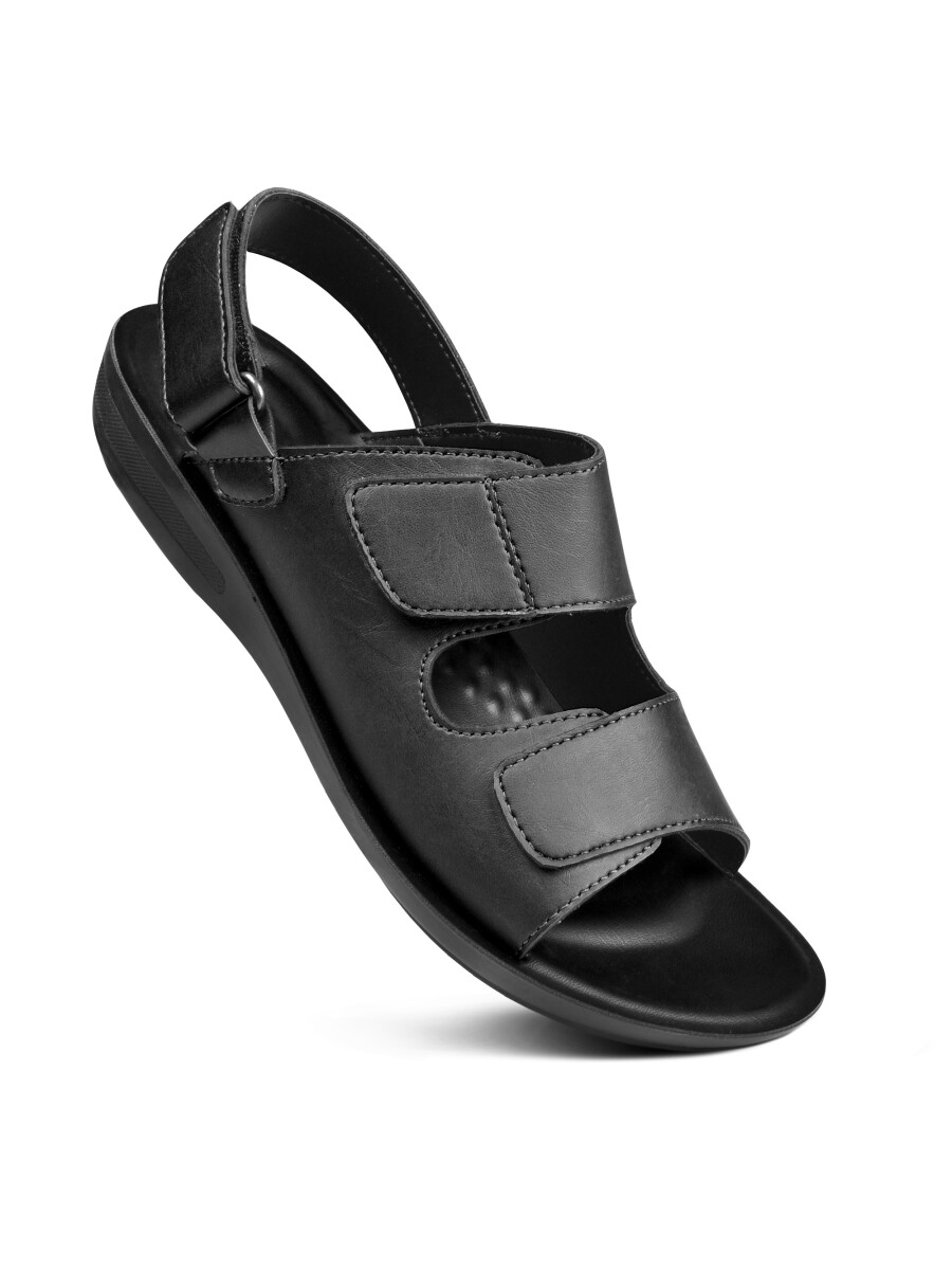 Men’s Casual Black Double Strap Sandals