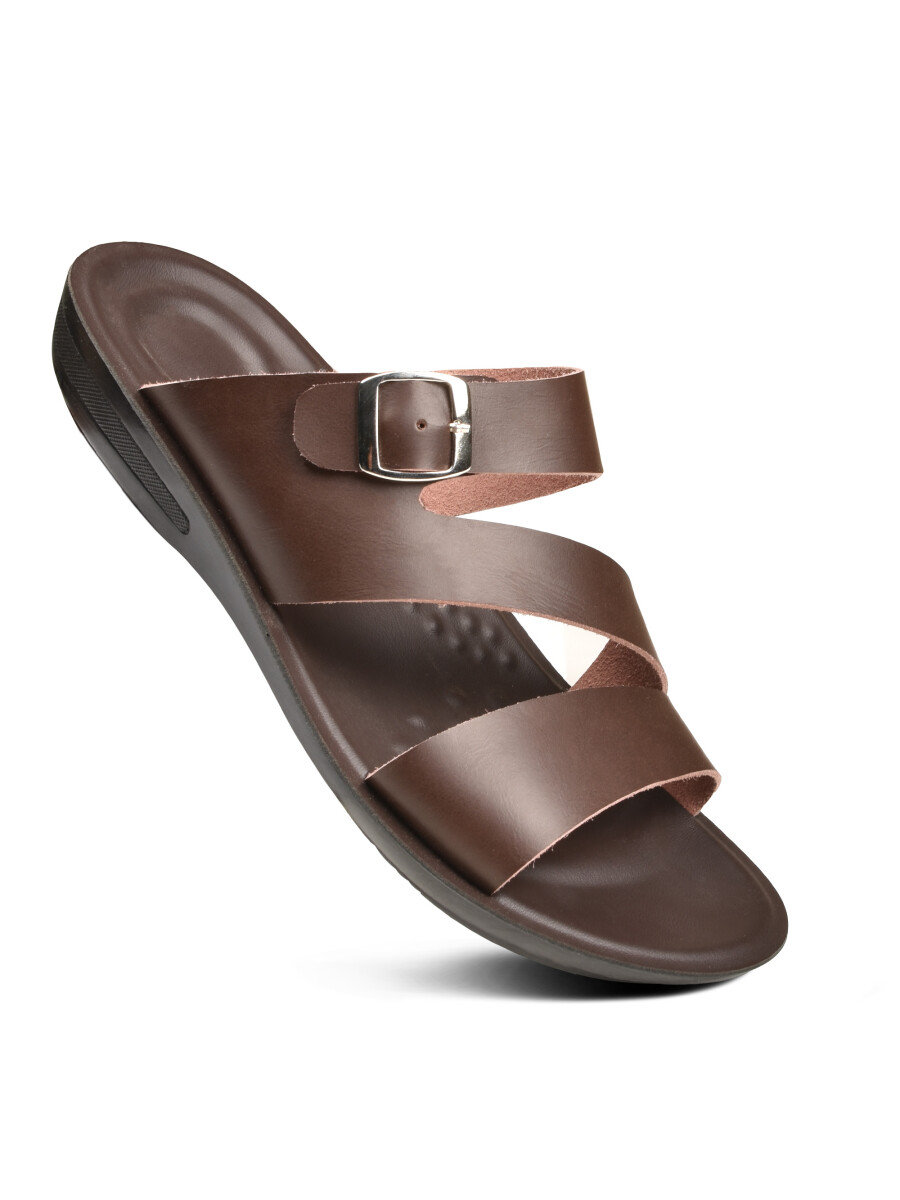 Men’s Casual Brown Slide Sandals