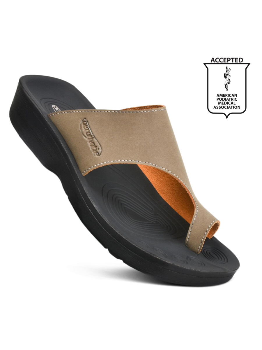 Khaki Split Toe Womens Sandals