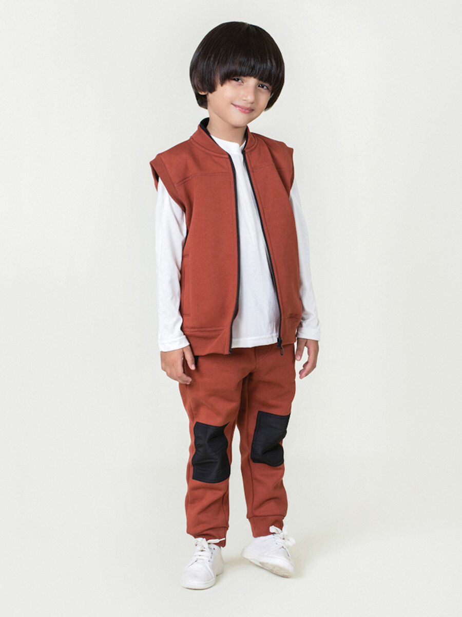 Boys' Red Stone Knee Patch Joggers