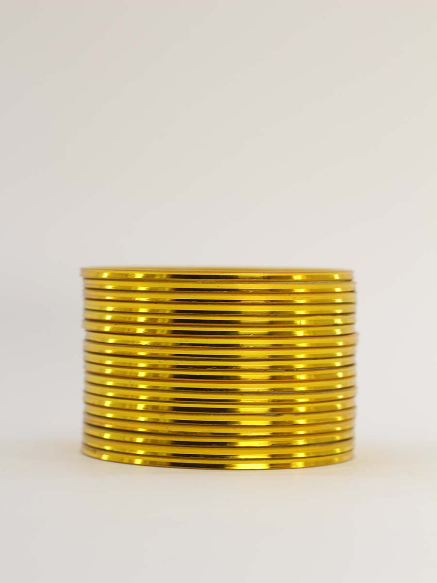 Shiny Set of 18 Metallic Bangles - Yellow