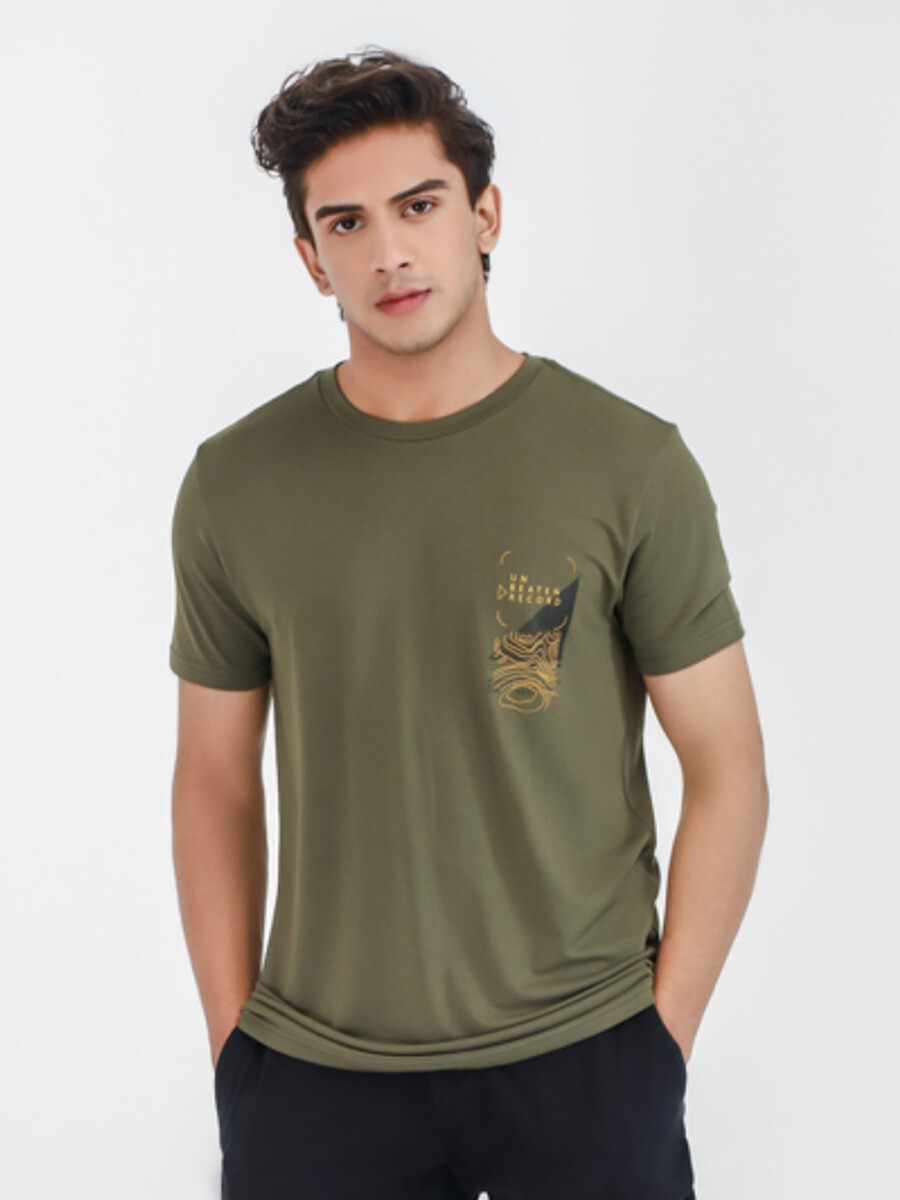 Men's Army Green Graphic Tee