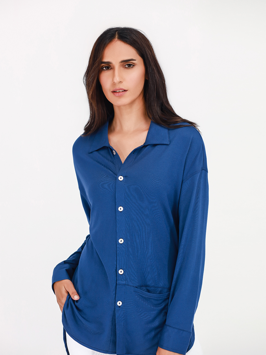 Women's Classic Blue Air Button Down Shirt