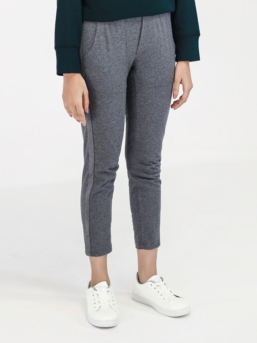 Women's Charcoal Side Tape Tapered Pants