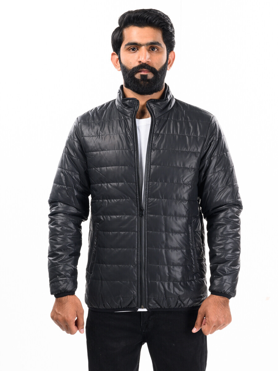 Buy Marlin Men Black Quilted Puffer Jacket full sleeves 5855965476 ...