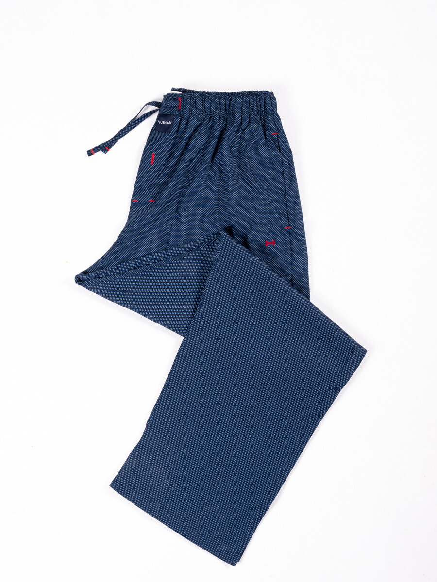 Men Premium Blue Micro Diamond Pattern 100% Cotton Pajama