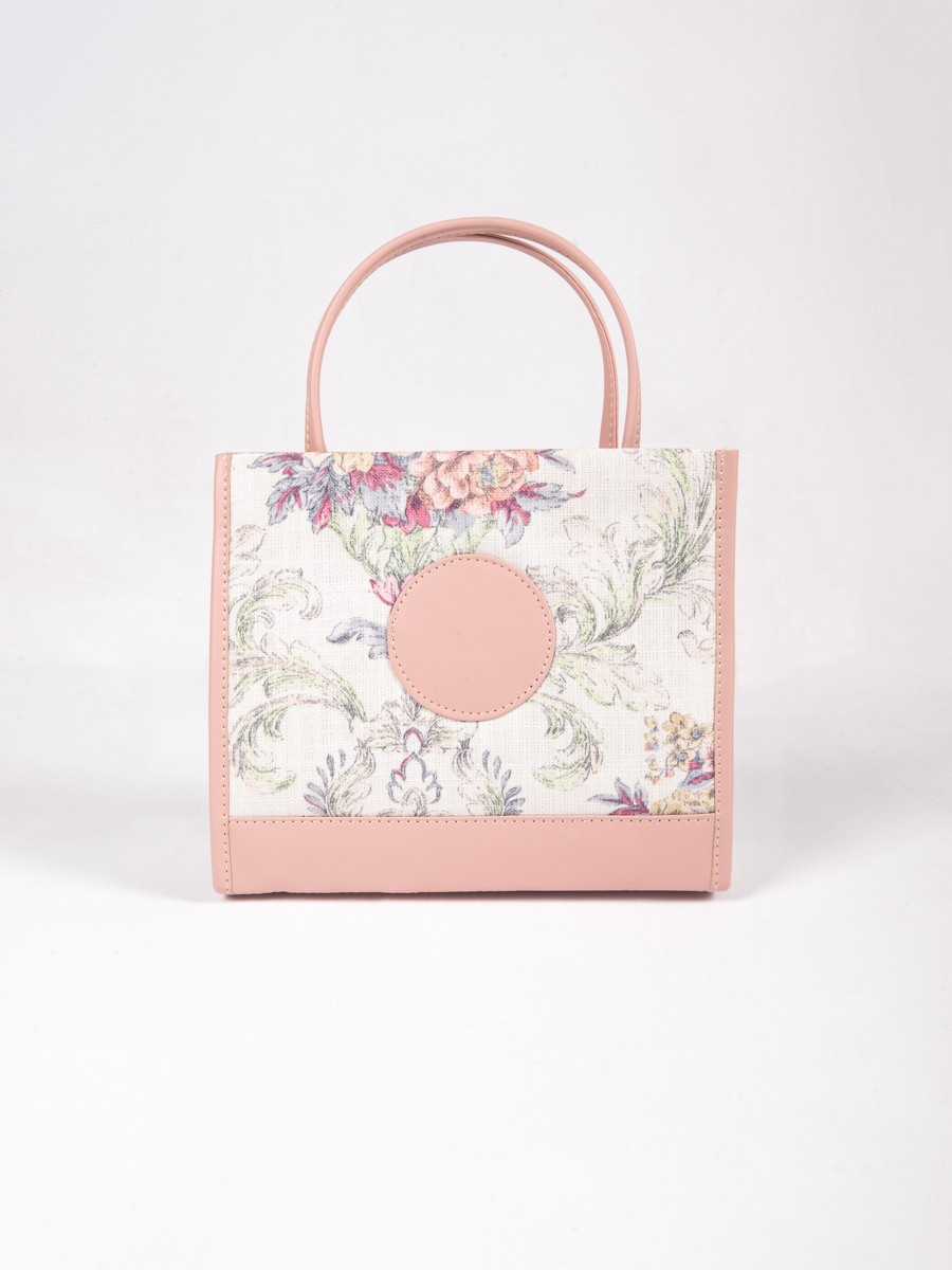 Women Pink Floral Tote Bag