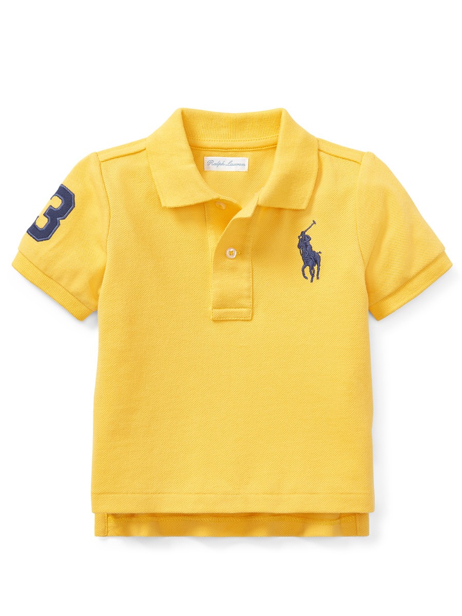 Cotton Mesh Polo Shirt - Yellow