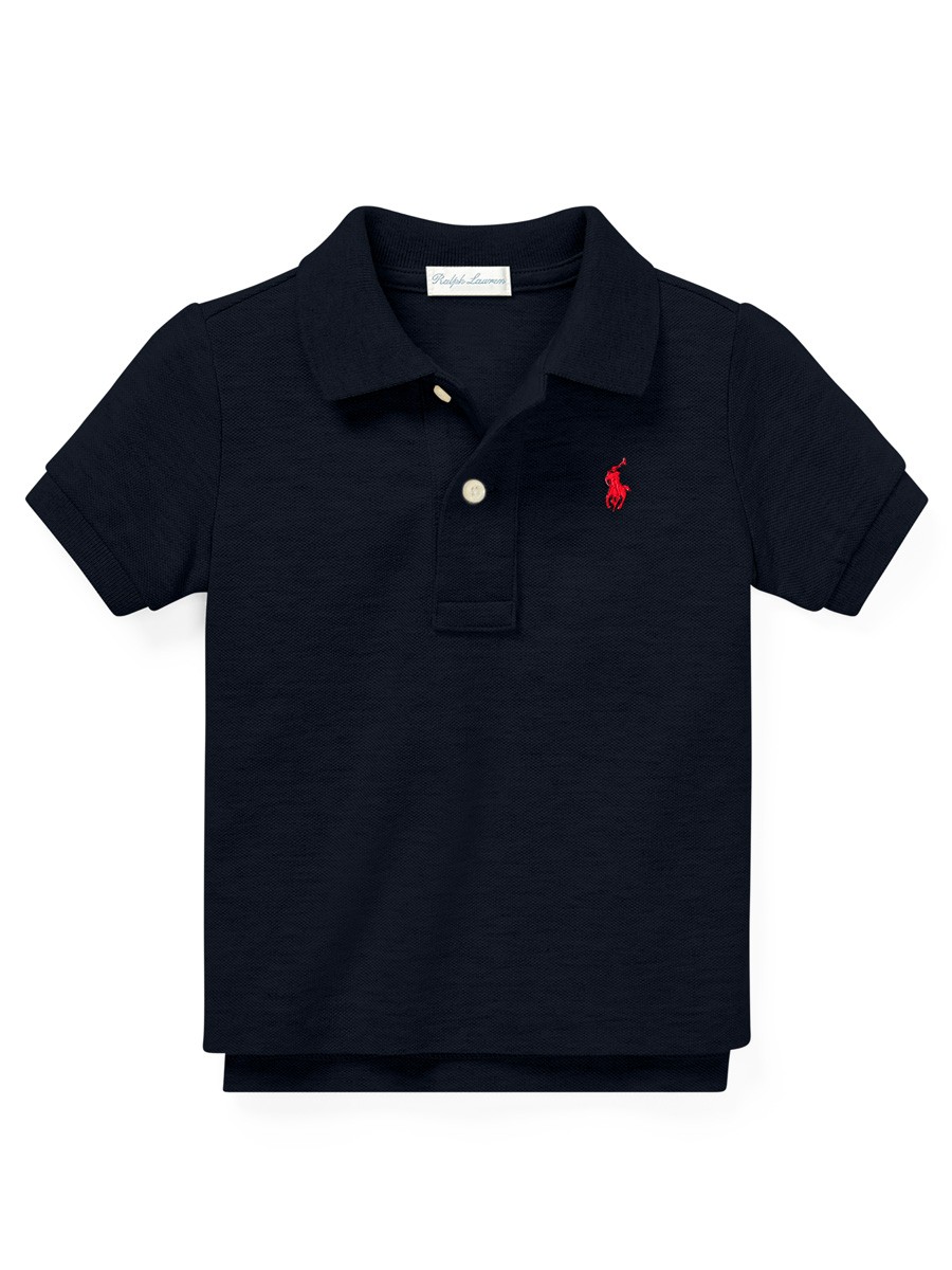 Infants - Cotton Mesh Polo Shirt - Navy
