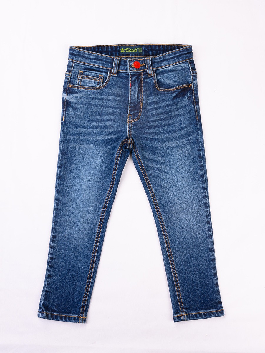 Turtell Blue Washed Slim Fit Jeans