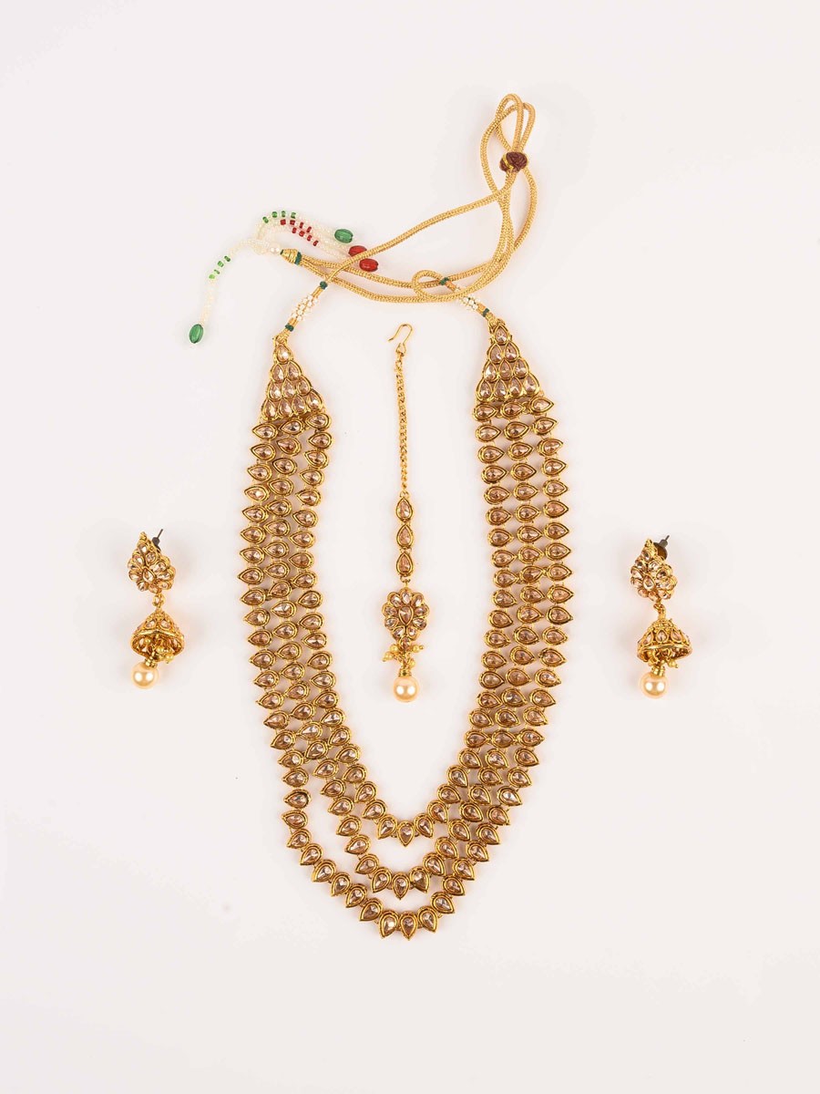 Spectacular Gold Plated Necklace Set
