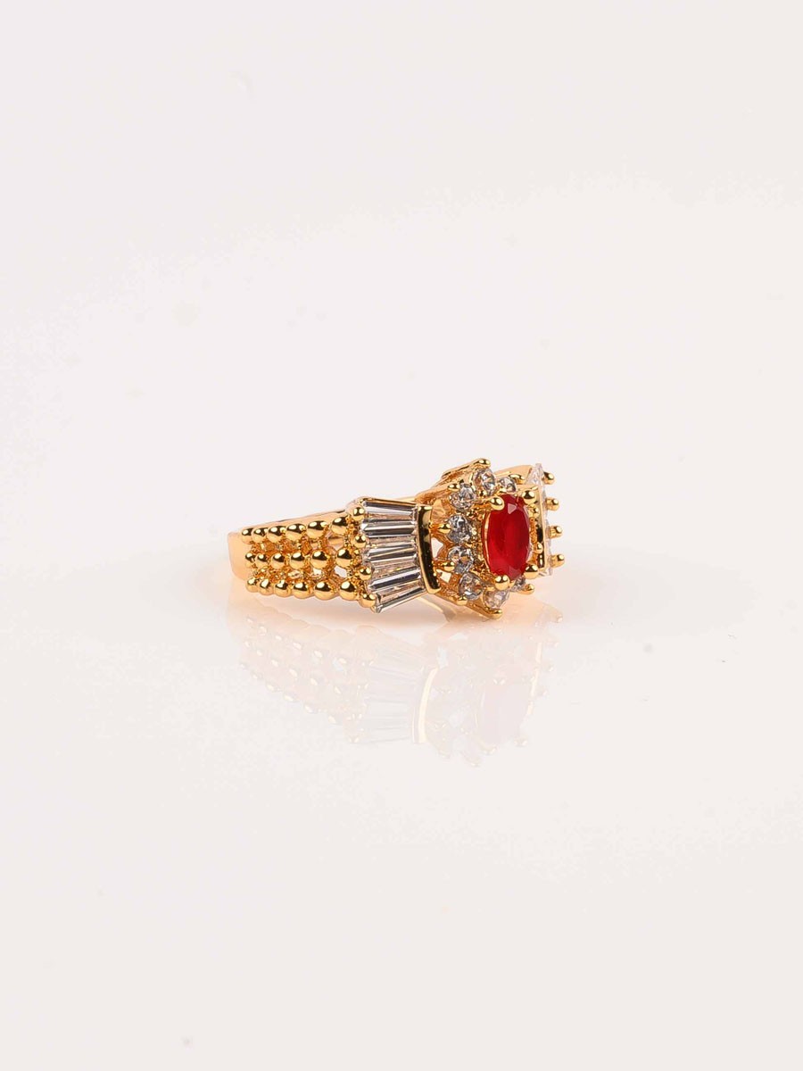 Traditionaly Gold plated Ruby Ring