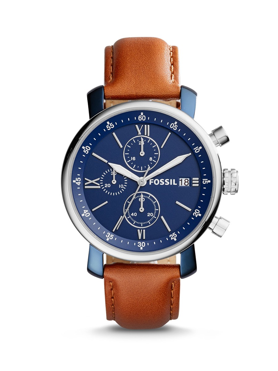 Fossil Chronograph Brown Leather Men Watch