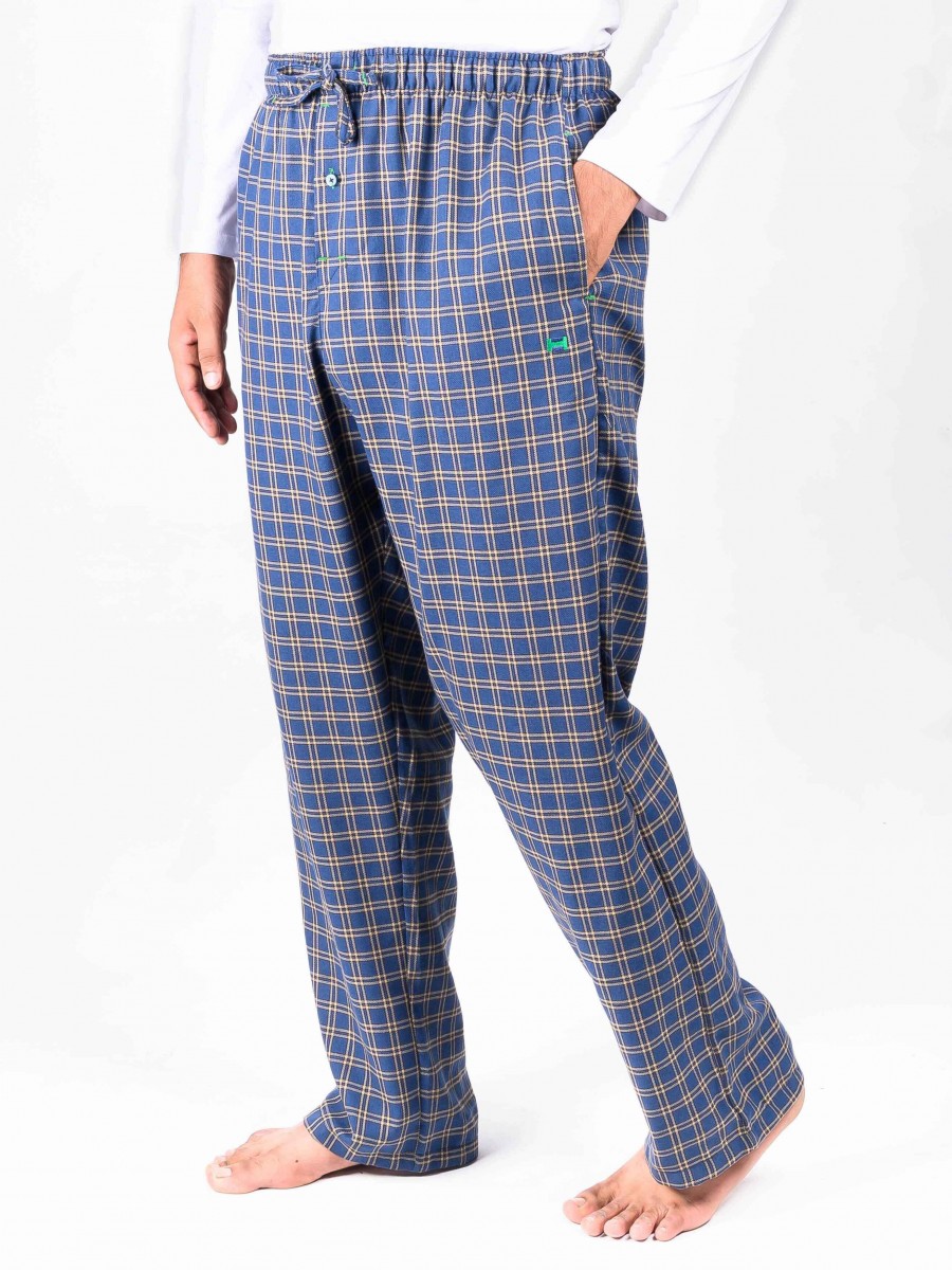 Blue Check Flannel Relaxed fit Pajamas for Winter