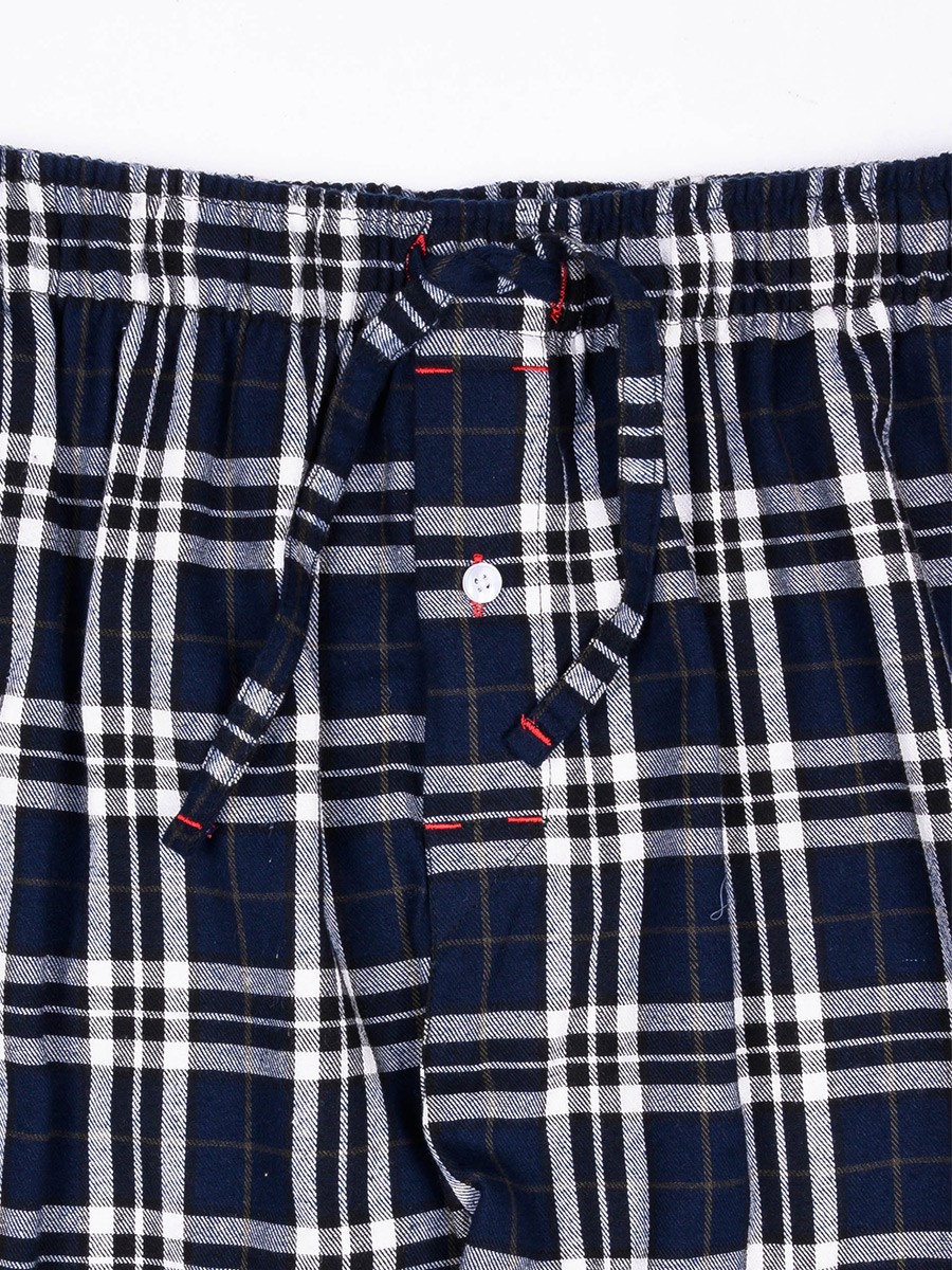 Buy Hueman Blue and White Flannel Relaxed fit Pajamas for Winter ...