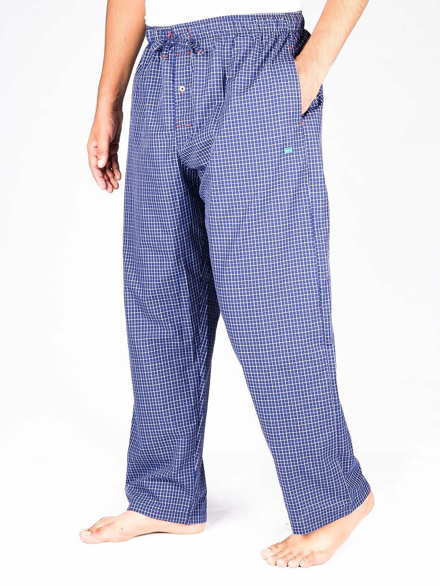 Azure Blue Cotton Blend Relaxed Pajamas