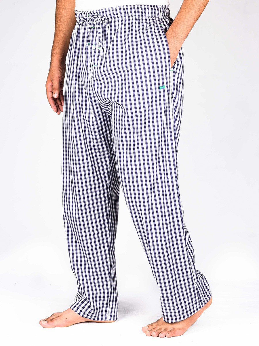 White and Purple Stripe Cotton Blend Relaxed Pajamas