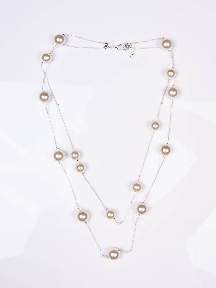 Double Layer Simulated Pearl Necklace