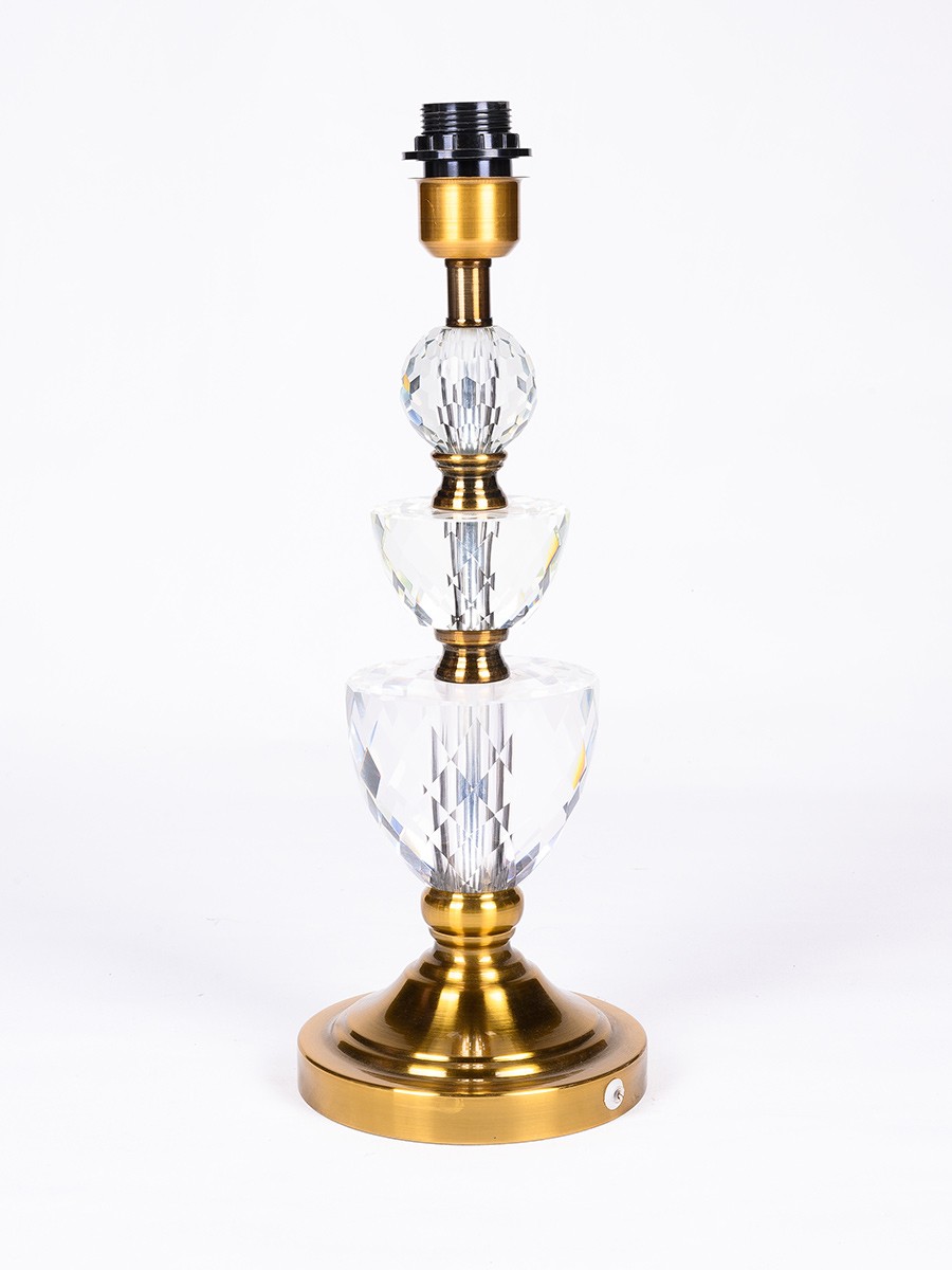 Double Crystal Brass Lamp