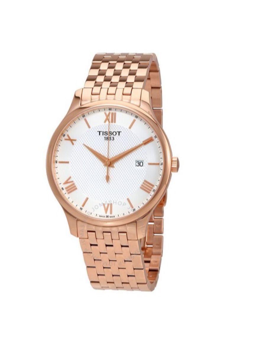 Tradition Silver Dial Rose Gold PVD Men's Watch