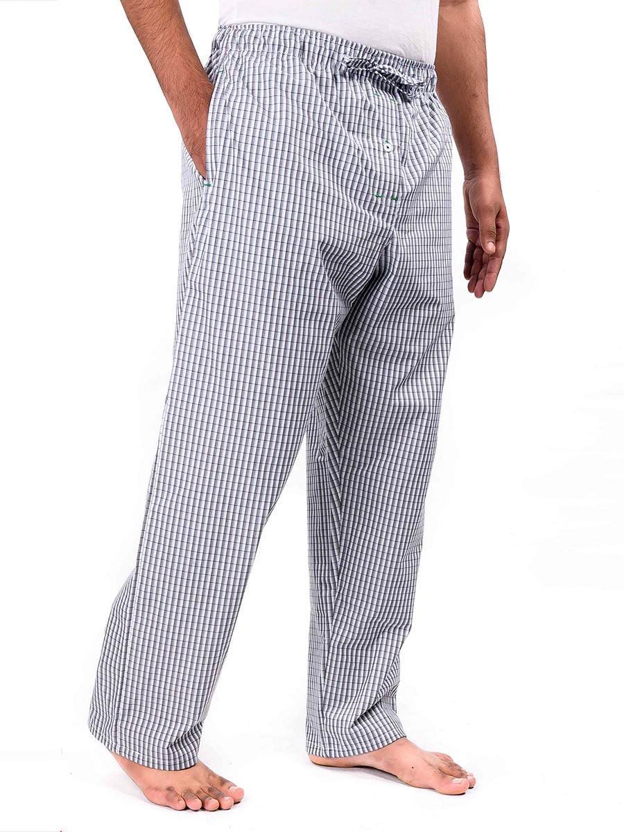 Buy Piejama Green & White Check Cotton Baggy Pajamas 10300018 - Lalaland.pk