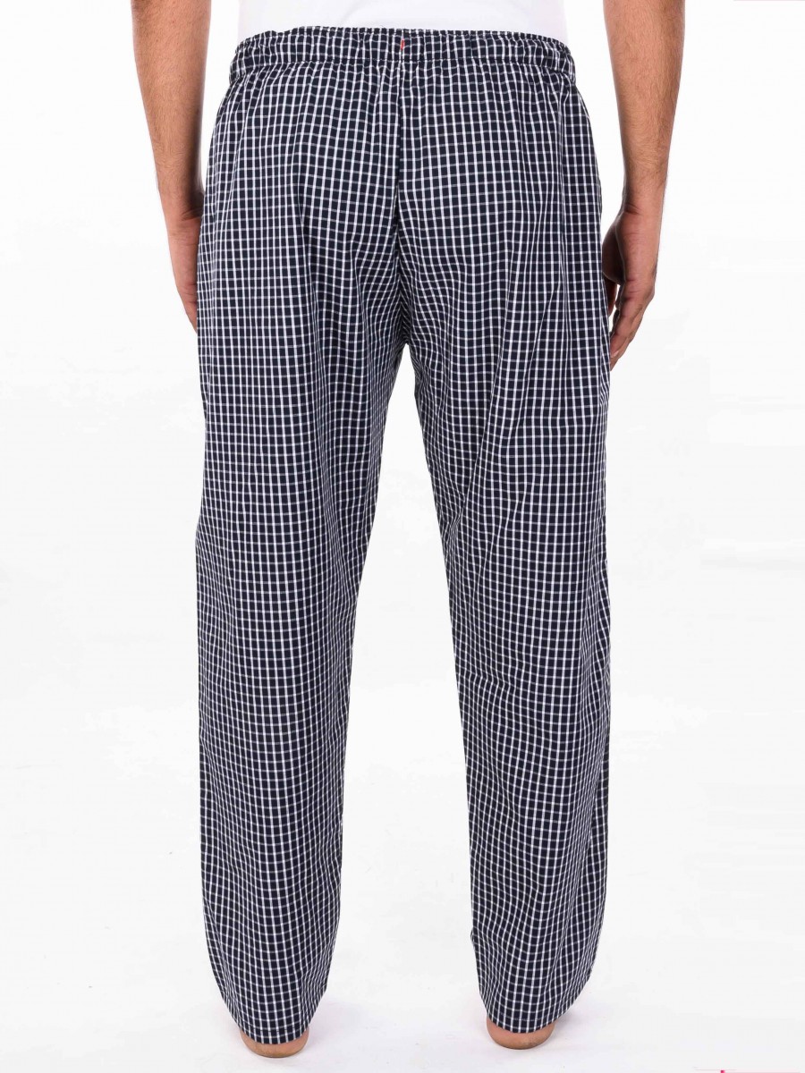 Buy Hueman Black & White Check Cotton Blend Relaxed Pajamas 10300032 ...