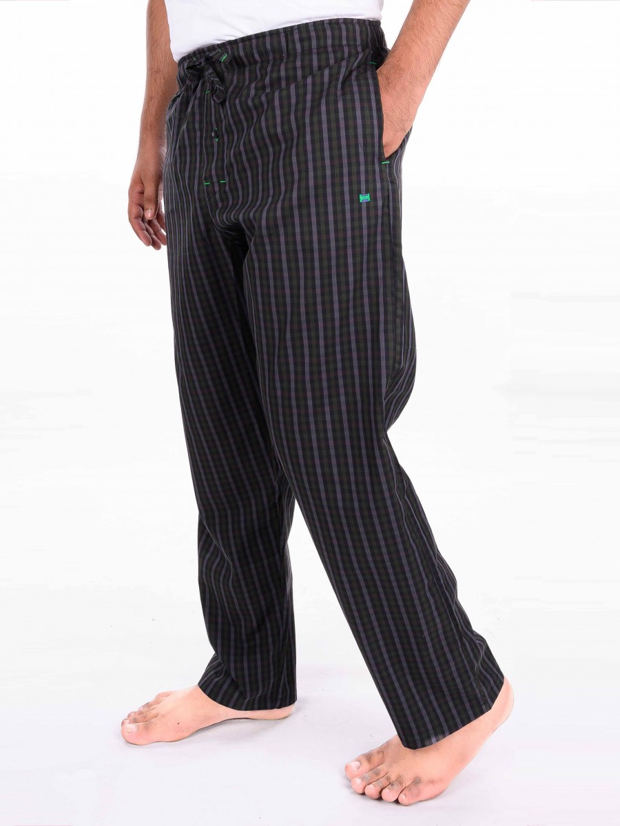 Black & Olive Plaid Cotton Pajamas