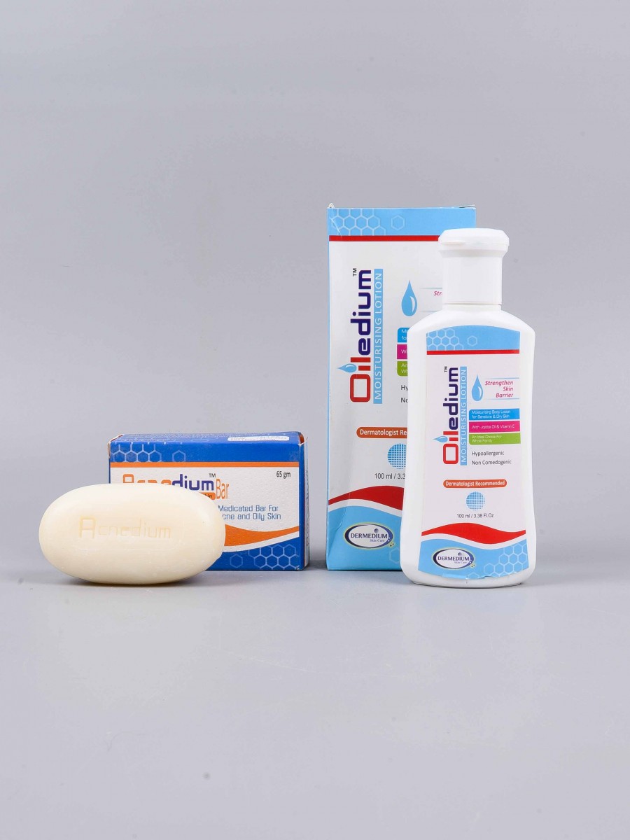 Dermedium Moisturizing Lotion & Oily Skin Soap