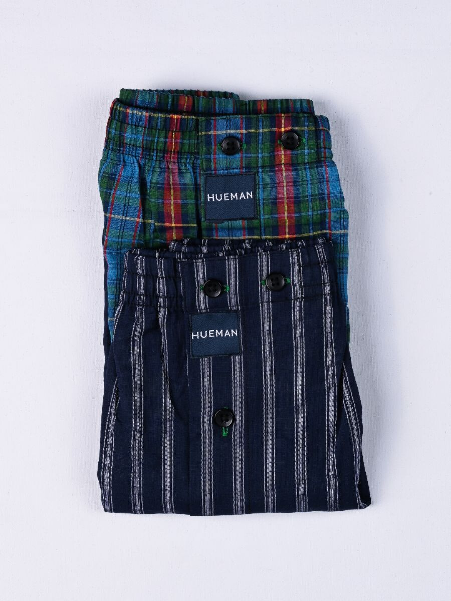 Men Multi Check Woven Trunk Assorted 2-pack