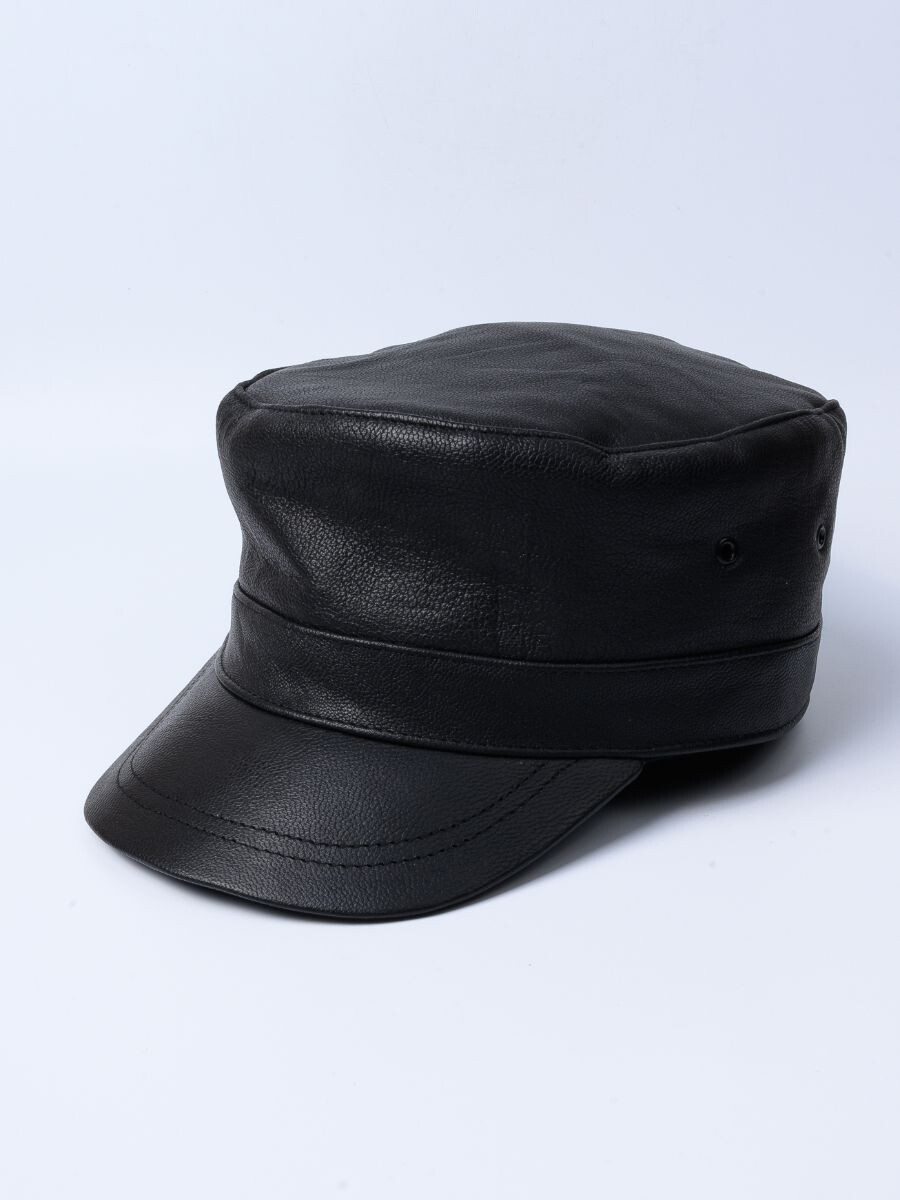 Men's Sheep Leather Warm Military Cap