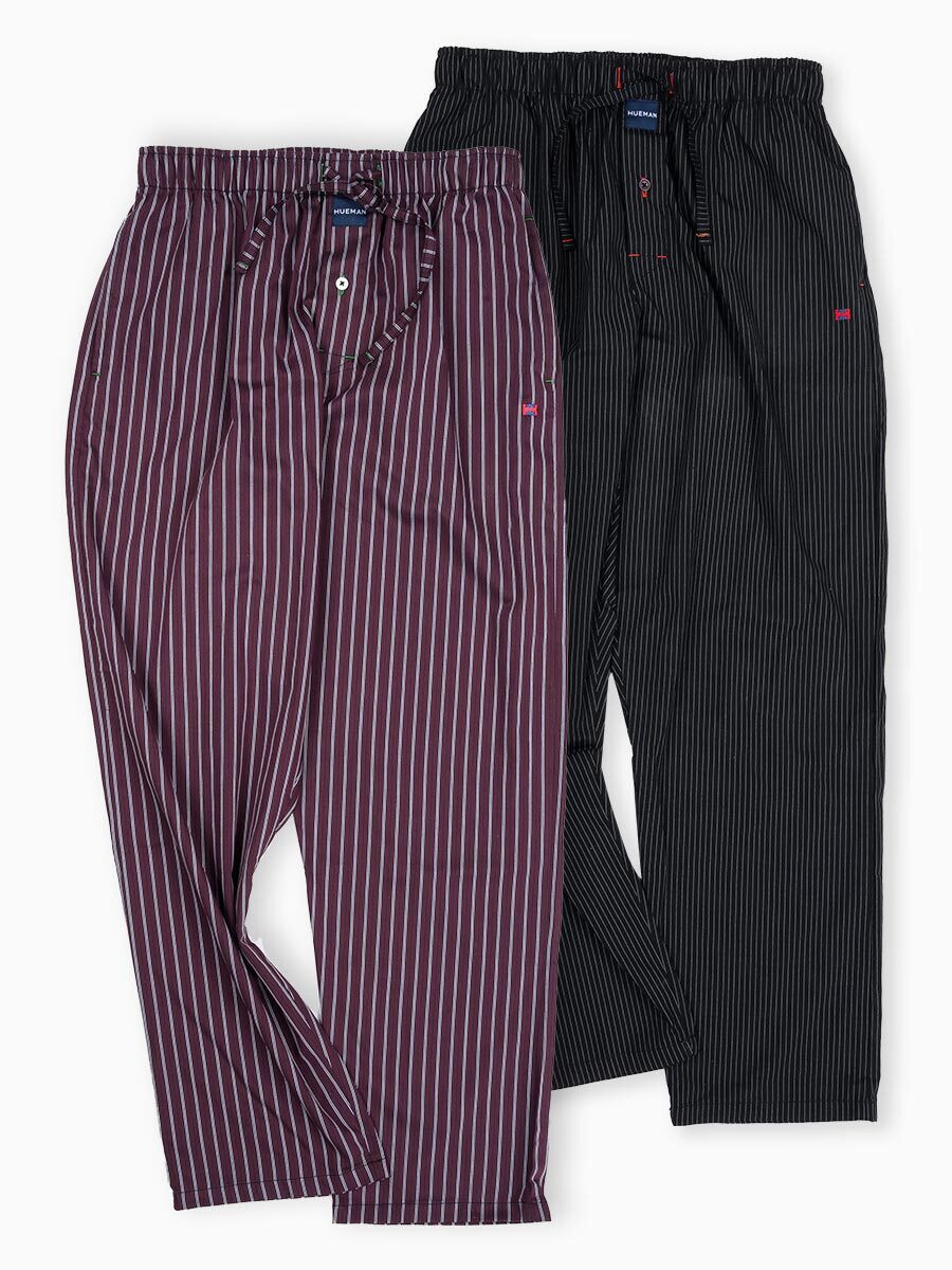 Pack of 2 Maroon/Black Relaxed Pajamas