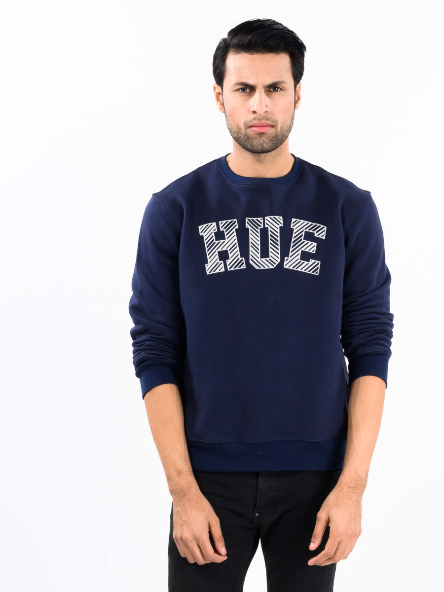 Navy Blue Fleece Men's Sweatshirt