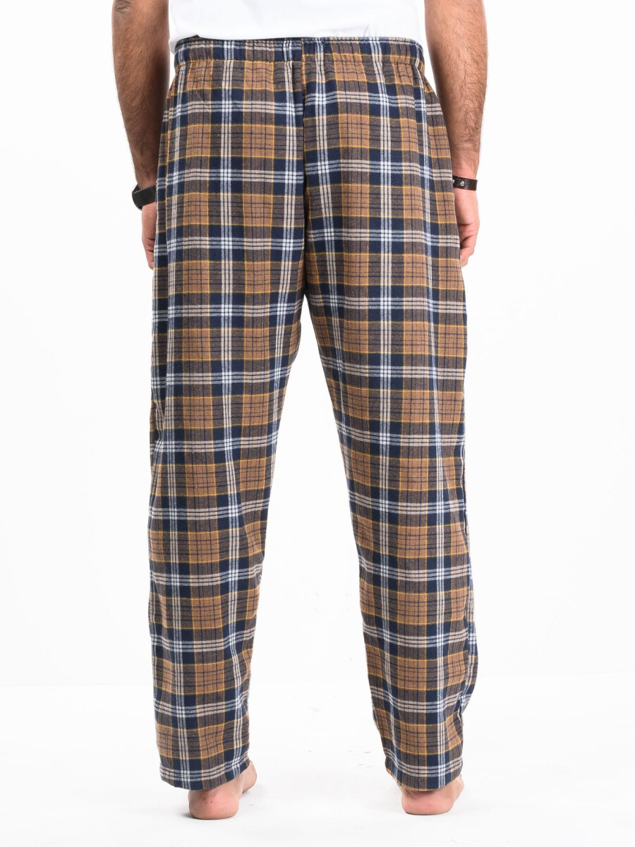 Buy Hueman Flannel Plaid Brown/White Relaxed Winter Pajama