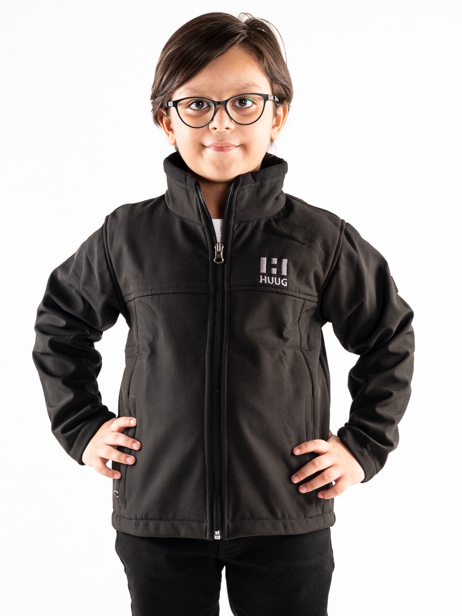 Black Stand Up Collar Soft Shell Big Boy Jacket