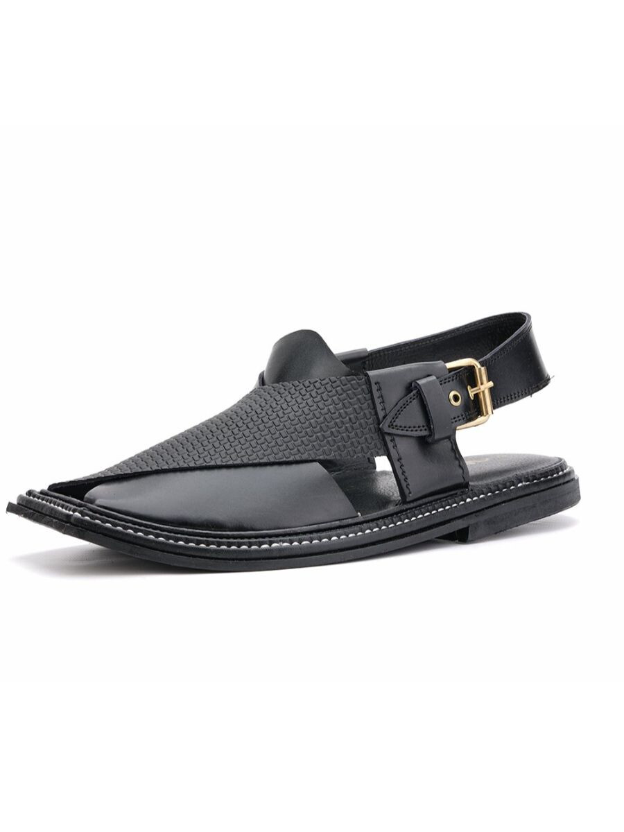 black peshawari chappal